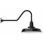 Warehouse Gooseneck Outdoor Wall Light - Black