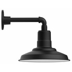 Warehouse Straight Arm Outdoor Wall Light - Black