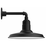 Warehouse Straight Arm Outdoor Wall Light - Black