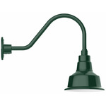 Warehouse Gooseneck Outdoor Wall Light - Forest Green