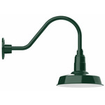 Warehouse Gooseneck Outdoor Wall Light - Forest Green