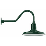 Warehouse Gooseneck Outdoor Wall Light - Forest Green