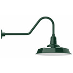 Warehouse Gooseneck Outdoor Wall Light - Forest Green