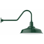 Warehouse Gooseneck Outdoor Wall Light - Forest Green