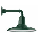 Warehouse Straight Arm Outdoor Wall Light - Forest Green
