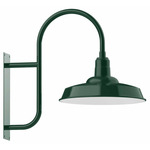 Warehouse Curved Arm Outdoor Wall Light - Forest Green