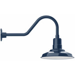 Warehouse Gooseneck Outdoor Wall Light - Navy