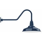 Warehouse Gooseneck Outdoor Wall Light - Navy