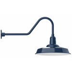 Warehouse Gooseneck Outdoor Wall Light - Navy