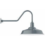 Warehouse Gooseneck Outdoor Wall Light - Slate Gray