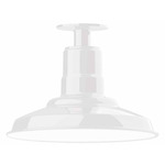 Warehouse Outdoor Ceiling Light Fixture - White Gloss