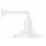 Warehouse Straight Arm Outdoor Wall Light - White Gloss