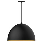 XL Choices Deep Dome Pendant - Matte Black / Gold