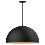 XL Choices Shallow Dome Pendant - Satin Black / Gold