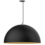 XL Choices Shallow Dome Pendant - Satin Black / Gold
