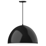 XL Choices Deep Dome Pendant - Satin Black / White