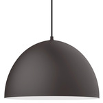 XL Choices Deep Dome Pendant - Matte Bronze / White
