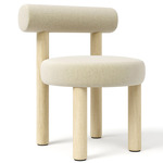 Gropius Wooden Leg Dining Chair - Natural Ash / Ivory Wool