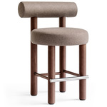 Gropius Wooden Leg Counter / Bar Chair - Brown Stained Ash / Land Wool