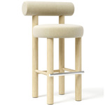 Gropius Wooden Leg Counter / Bar Chair - Natural Ash / Ivory Wool