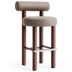 Gropius Wooden Leg Counter / Bar Chair - Brown Stained Ash / Land Wool