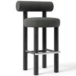 Gropius Wooden Leg Counter / Bar Chair - Black Stained Ash / Pewter Wool