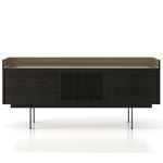 Stockholm Technic 3 Door Sideboard - Black / Dark Grey Oak / Bronze Aluminum