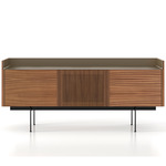 Stockholm Technic 3 Door Sideboard - Black / Walnut / Bronze Aluminum