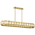 Gideon Linear Chandelier - Warm Brass / Capiz