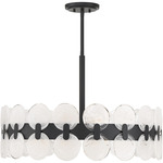 Boca Chandelier - Matte Black / Strie Piastra