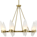 Nouvel Chandelier - Warm Brass / Strie