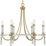 Mayfair Chandelier - Warm Brass / Chrome / Clear
