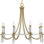 Mayfair Chandelier - Warm Brass / Chrome / Clear