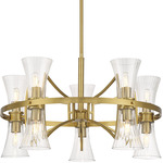 Bennington Chandelier - Warm Brass / Clear