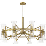 Bennington Chandelier - Warm Brass / Clear