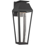 Brookline Outdoor Wall Sconce - Matte Black / Clear Seeded