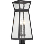 Millford Post Light - Matte Black / Clear Seeded