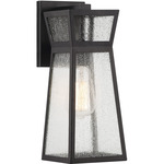 Millford Outdoor Wall Sconce - Matte Black / Clear Seeded