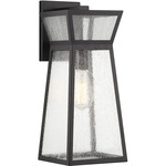 Millford Outdoor Wall Sconce - Matte Black / Clear Seeded