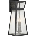 Millford Outdoor Wall Sconce - Matte Black / Clear Seeded