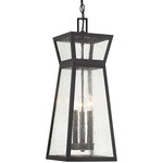 Millford Outdoor Pendant - Matte Black / Clear Seeded