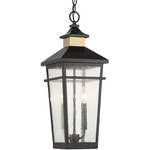 Kingsley Outdoor Pendant - Matte Black / Warm Brass / Clear Seeded