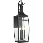 Montpelier Outdoor Wall Sconce - Matte Black / Clear Seeded