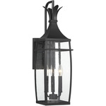 Montpelier Outdoor Wall Sconce - Matte Black / Clear Seeded