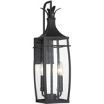 Montpelier Outdoor Wall Sconce - Matte Black / Clear Seeded