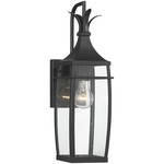 Montpelier Outdoor Wall Sconce - Matte Black / Clear Seeded