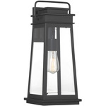 Boone Outdoor Wall Sconce - Matte Black / Clear