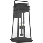 Boone Outdoor Wall Sconce - Matte Black / Clear