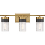 Brickell Bathroom Vanity Light - Warm Brass / Crackled