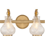 Adams Bathroom Vanity Light - Warm Brass / White Strie